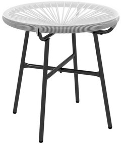 Kerti bisztró asztal, kerek asztal, fehér, 50 x 50 x 50 cm