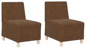 Fotel 2 pcs Barna 55 x 74 x 82 cm Műbőr velúr