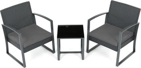 Kerti bútor szett 1+2, polyrattan, szürke, AZS-H1111 GREY