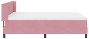 Rózsaszín Boxspring Ágy Matraccal 160x200 cm Bársony