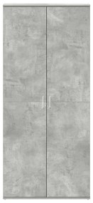 Cipőszekrény Beton Szürke 80x39x180 cm Mérnöki fa