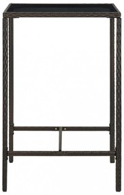 5 darabos barna polyrattan kerti bárszett párnákkal