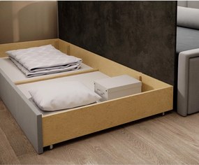 Szürke zsenília kinyitható-tárolóhelyes kanapé 214 cm Fulgeo – ELTAP