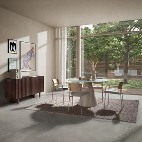 Kerek étkezőasztal üveg asztallappal ø 120 cm Vida – MOME