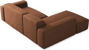 Terrakotta színű sarokkanapé (bal oldali-heverő résszel) Keli – Makamii