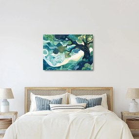 Üveg kép – Az életfa zöld lombkoronája (70x50 cm)