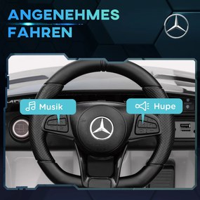 AIYAPLAY Elektromos gyerekautó, Mercedes, 3-5 km/h, távirányító, fények és zene, fehér