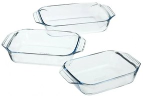 Pyrex 3 darabos üveg sütőedény szett, 2 l + 3 l +4 l