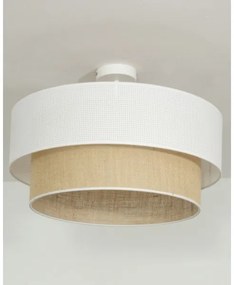 Felületre szerelt BORHO csillár 1xE27/60W/230V fehér/juta