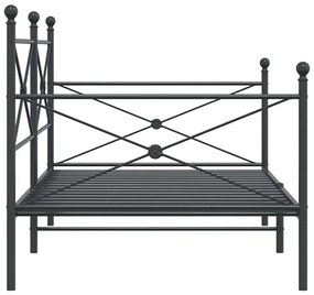 kanapéágy matrac nélkül fekete 100x190 cm acél