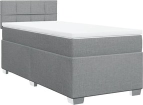 vidaXL világosszürke szövet rugós ágy matraccal 80 x 200 cm