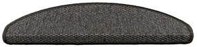 15 db szizál hatású antracitszürke lépcsőszőnyeg 65x21x4 cm