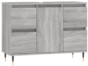 Szürke sonoma színű szerelt fa mosdószekrény 80 x 33 x 60 cm
