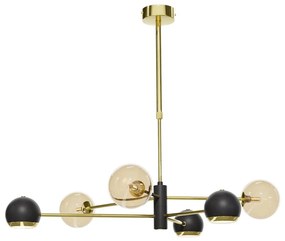 Jupiter 1966 - Csillár rúdon MOKA 3xGU10/10W/230V + 3xG9/10W/230V arany/fekete/bézs