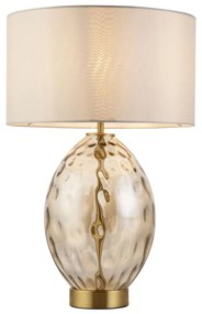 Endon 101150 - Fényerőszabályozható asztali lámpa ERIN 1xE27/10W/230V fehér/füstszínű bézs