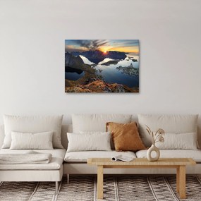 Kép - Hegyi táj, Norvégia (70x50 cm)