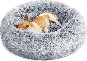 Kutyafekhely bolyhos puha kör alakú, 60 cm, szürke