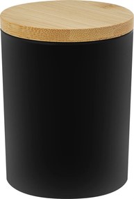 Gyertyatartó tégely matt fekete 200 ml bambusz fedéllel 90 db
