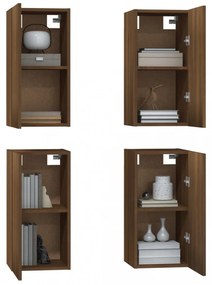 4 db barna tölgy színű szerelt fa TV-szekrény 30,5 x 30 x 60 cm