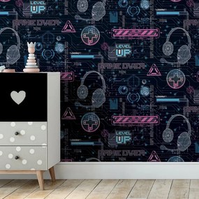 Arthouse Signature 2 Gamer fekete-neon videójátékos papír tapéta – 923803