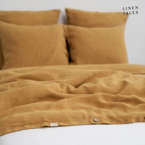 Mustársárga kétszemélyes kenderrost ágyneműhuzat 200x220 cm – Linen Tales