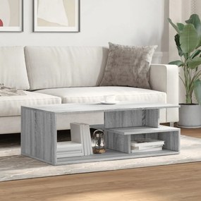 Szürke sonoma szerelt fa dohányzóasztal 102x55x35 cm