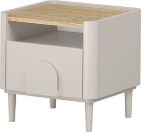 Amilio éjjeliszekrény 50 cm - kasmír / olajozott tölgy / kasmír fogantyú
