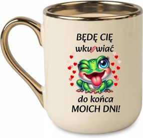 Elegáns bögre Napjaim végéig békával 330 Krémszínű