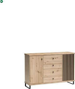Komód 4 fiókkal és 2 ajtóval, artisan tölgy színben MODERNO C-4