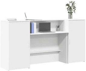 recepciós pult fehér 200x50x103,5 cm szerelt fa