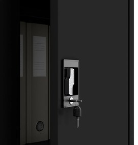 Fém iratszekrény JAN H, 900 x 1950 x 400 mm, fekete