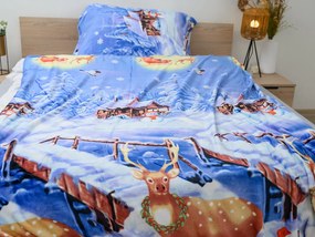 WINTER WISH kék mikroplüss ágyneműhuzat Ágyneműhuzat mérete: 70 x 90 cm | 140 x 200 cm