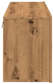 kézműves tölgy színű falra szerelhető TV-szekrény 100x30x41 cm