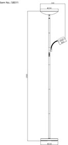 Globo 58011 - Állítható fényerőjű SKOPO állólámpa LED/20W/230V + LED/5W