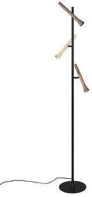 Fekete LED állólámpa fém búrával (magasság 150 cm) Fiato – Trio