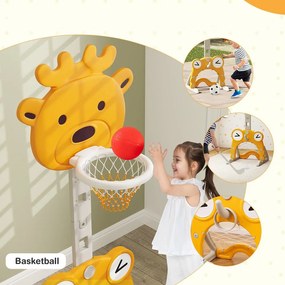 4 az 1-ben állítható magasságú kosárlabda palánk gyűrűdobálóval, narancs