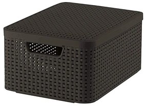 Sötétbarna fedeles műanyag tárolódoboz 29x39x19 cm Style – Curver