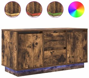 füstös tölgyszínű TV-szekrény LED-világítással 100x41x50 cm