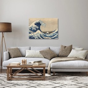 Üveg kép - Katsushika Hokusai, Under the Wave off Kanagawa, reprodukciók (70x50 cm)