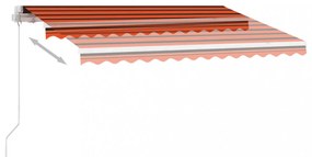 narancs-barna kézzel kihúzható póznás napellenző 300 x 250 cm