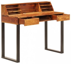 tömör kelet-indiai rózsafa és acél asztal 110 x 50 x 94 cm