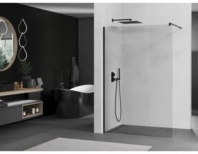 Mexen, Mexen Kioto zuhanyfal Walk-in 115 x 200 cm, átlátszó 8 mm, fekete - 800-115-101-70-00