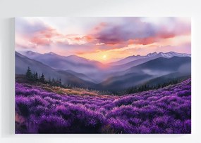 Vászonkép Canvas Tájkép Hegyek Panoráma Virágok Láp 60x40