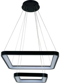 Brilagi - FALCON SLIM LED, dimmelhető kábellel függesztett csillár 78W/230V 50x50 cm fekete + távirányító