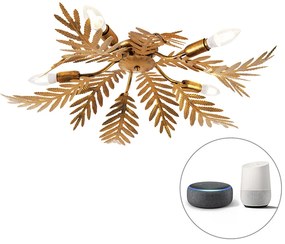 Vintage okos mennyezeti lámpa arany 70 cm 5 WiFi B35 izzóval - Botanica
