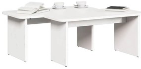 Dohányzóasztal 2 pcs Fehér 100 x 69 x 35.5 cm Tömör fenyőfa