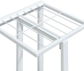4 szintes fehér vas virágtartó állvány kerekekkel 44x23x80 cm