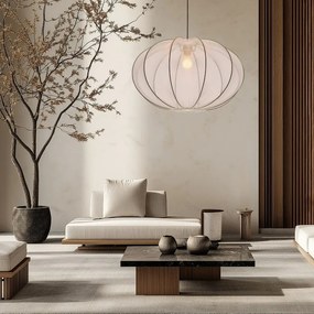 Fehér függőlámpa textil búrával ø 60 cm Mellow – Candellux Lighting