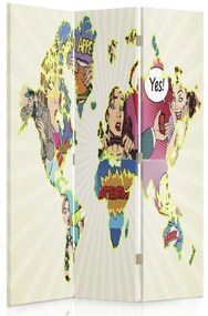 Gario Paraván Pop Art világtérkép Méret: 110 x 170 cm, Kivitelezés: Klasszikus paraván