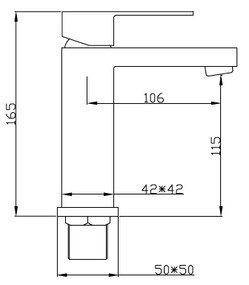 Mexen CUBE - Mosdó csaptelep, Fekete, 72900-70